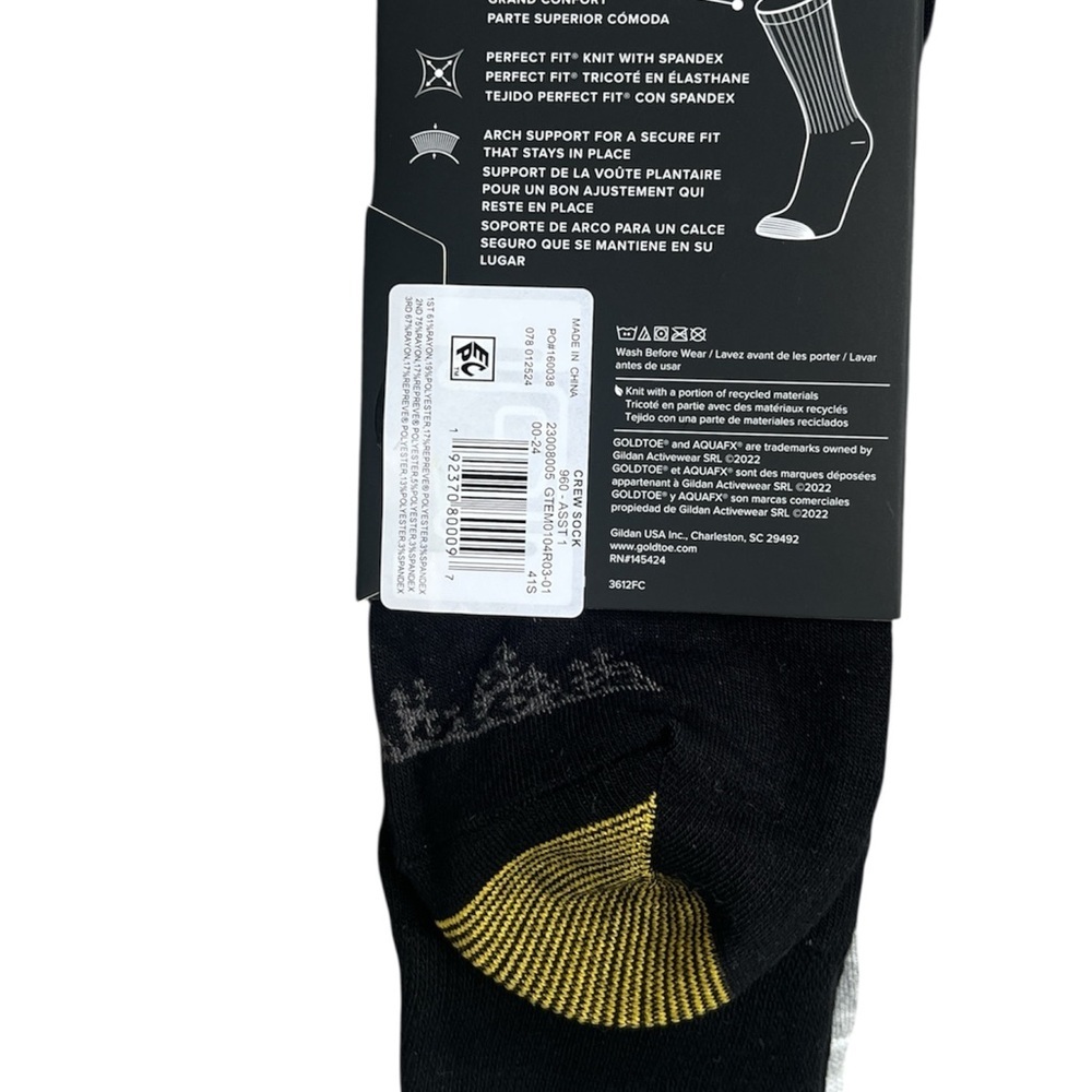 Gold Toe Black and Gray Dress Socks Modern Design - Picture 3 of 3